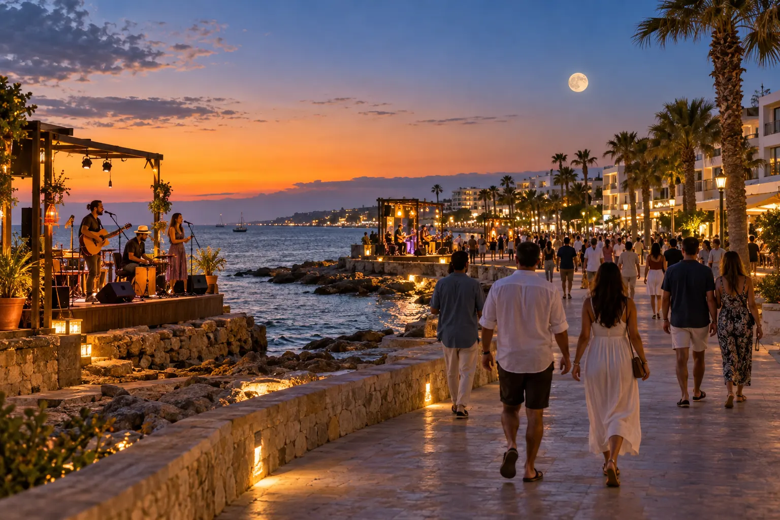 Editorial image of the MoonWalk route along the Protaras–Pernera seafront