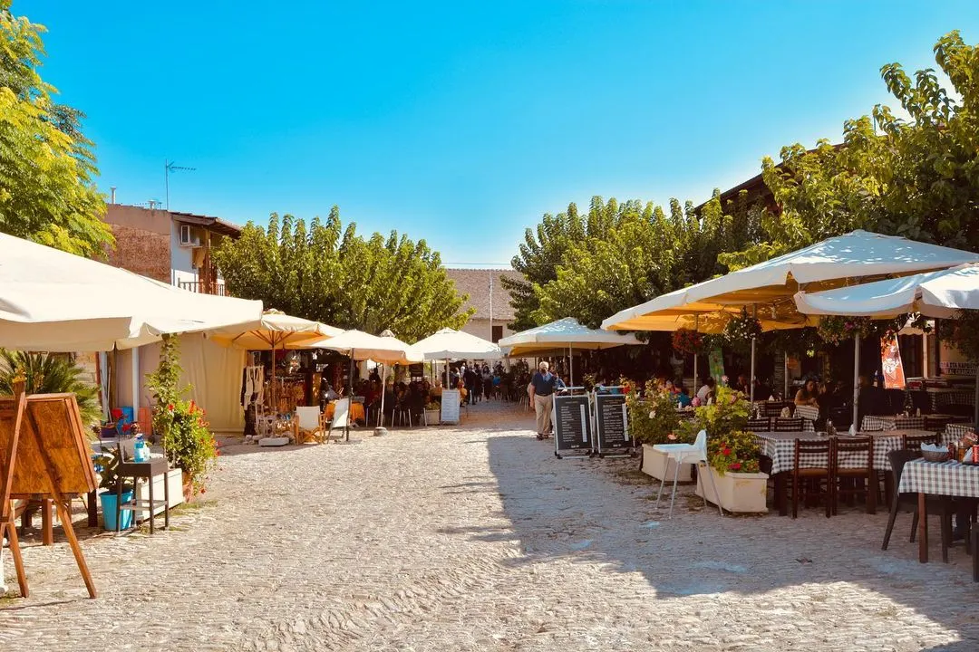 The monastery square at Omodos village