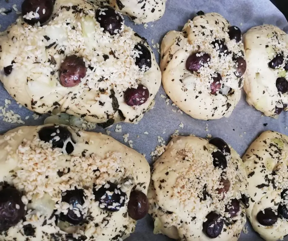 Olive pie dough with chopped olives